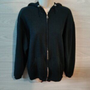 Jerzees Hoodie Sweatshirt Men's Size Medium (38-40) Dark Navy Black Zippered